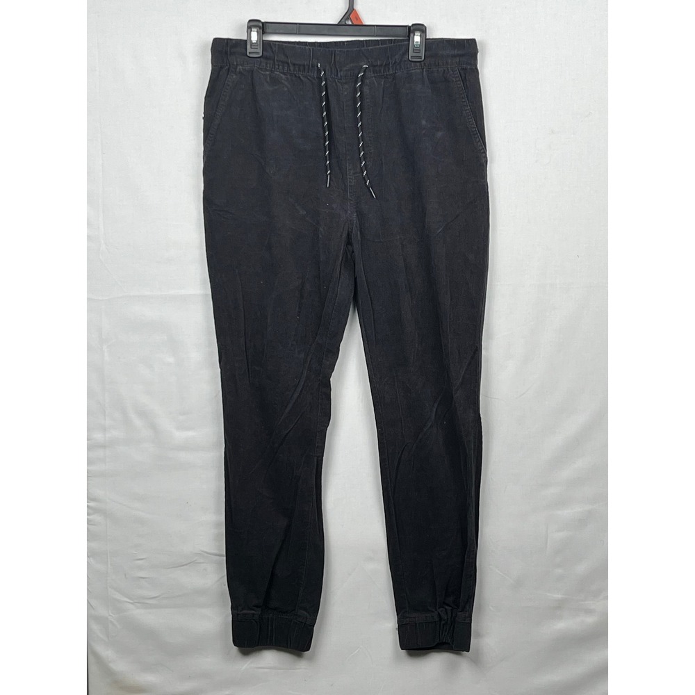 Edgar + Ash Corduroy Joggers Mens Large Black Elastic Waist Drawstring Pants